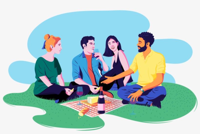 Friends In The Park - Illustration, transparent png #6475542