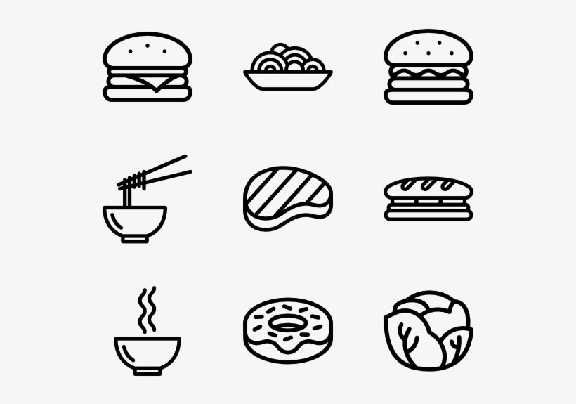 Aliment - Eat Line Icons Png, transparent png #6476971