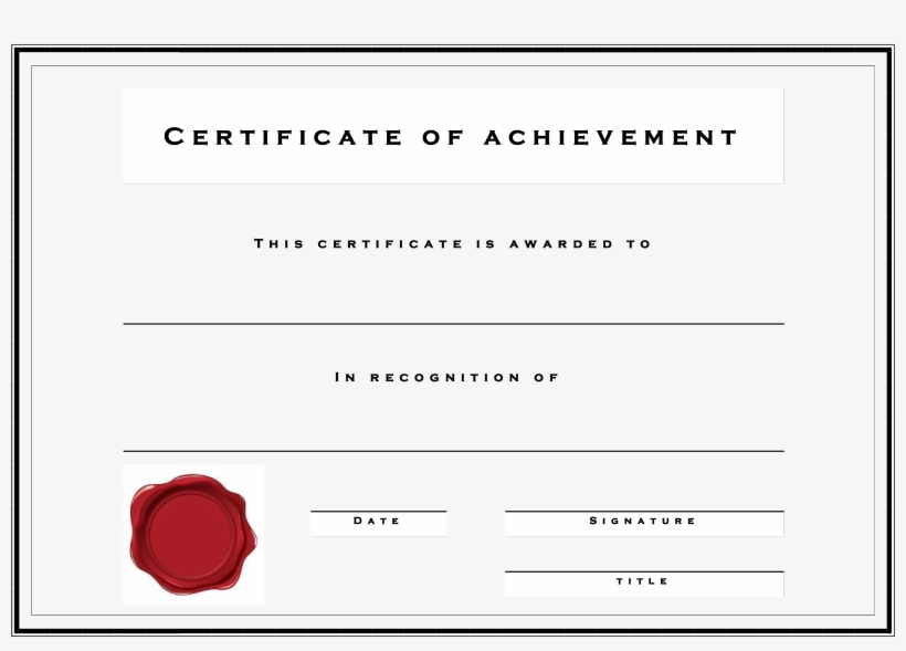 Clip Art Formal Certificate Of Achievement Main Image - Certificate Templates, transparent png #6478515