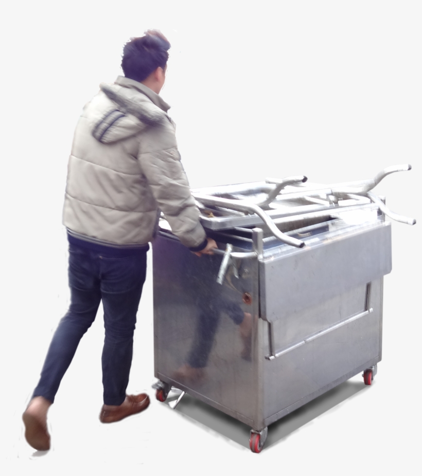 Manlooking1 Mantrolley Manpushingoven Womanstanding - Architecture, transparent png #6479533