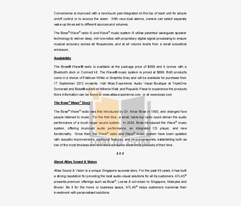 Bose Radio Wave Radio Pdf Page Preview - Short Stories, transparent png #6480313