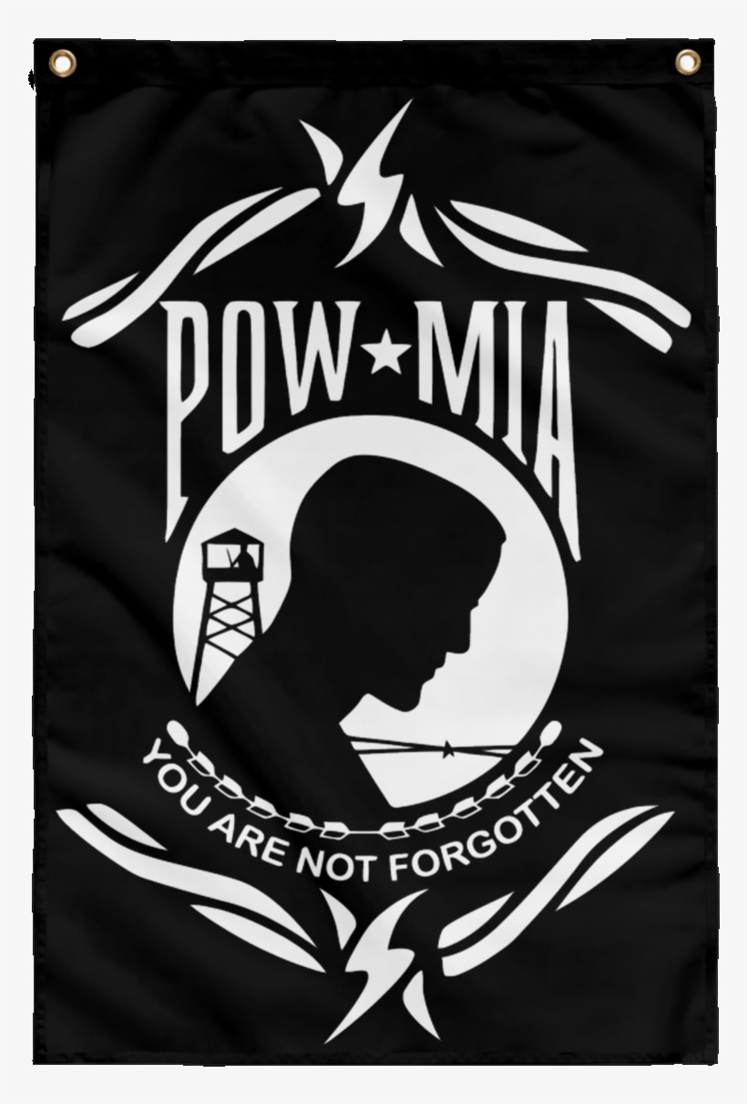 Pow Mia Wall Flag - National League Of Families Pow Mia Flag, transparent png #6480316