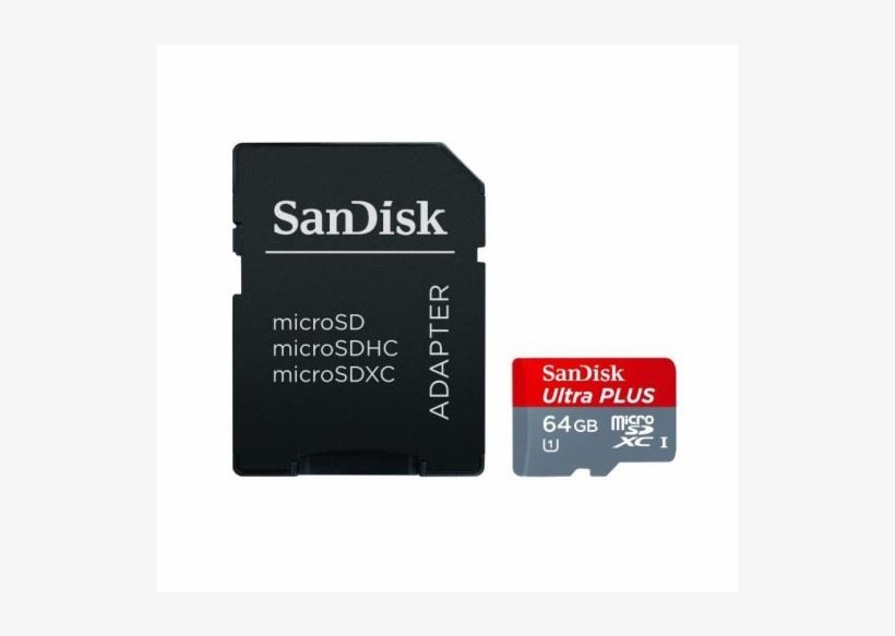 Auction - Sandisk Sdsqusc-064g-awcia 64gb Ultra Plus Microsdxc, transparent png #6482062