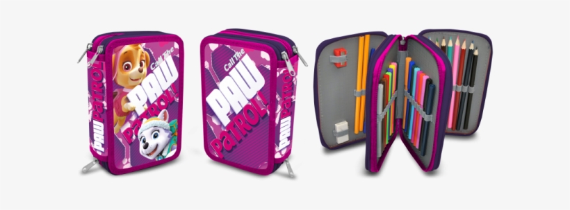Paw Patrol Skye Trippelt Penal Med Innhold - Kids Euroswan Plumier 3 Zips Skye 442 Gr, transparent png #6482063
