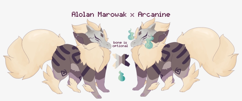 Alolan Marowak X Arcanine [click For Larger Version - Cartoon, transparent png #6483990