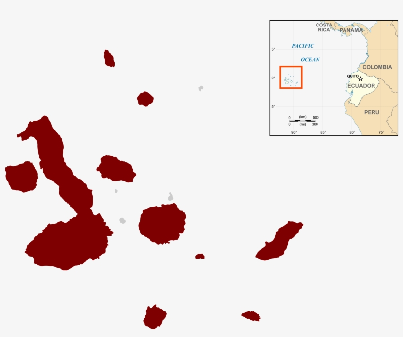 Amblyrhynchus Cristatus Distribution Map - Woodpecker Finch Range Map, transparent png #6484694