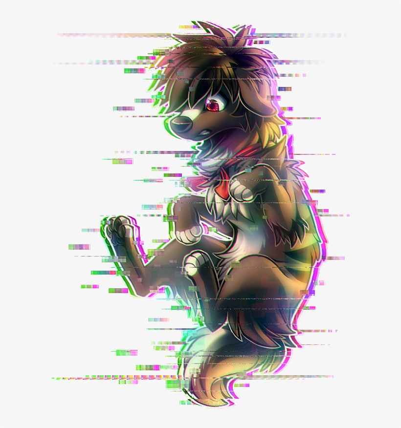 Pixle He Is A Gamer Who Loves Minecraft And Like To - Furry Glitch Art, transparent png #6485207