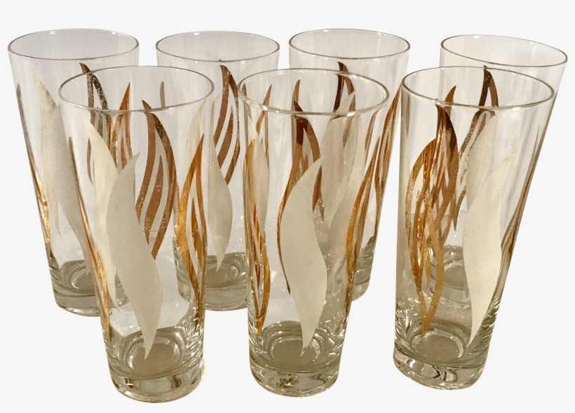 M#century Modern Gold & White Highball Glasses, transparent png #6486266