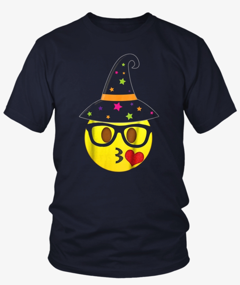 Funny Halloween Emoji Witch Nerd Kissy Face T-shirt, transparent png #6488426