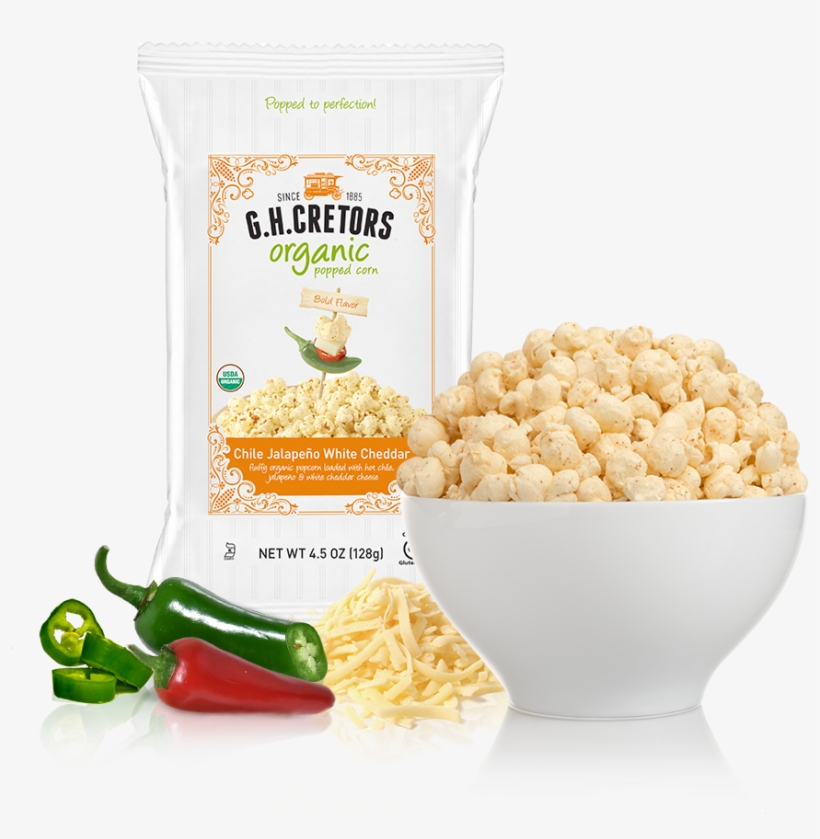Jalapeño - G.h. Cretors Organic Popped Corn Extra Virgin Olive, transparent png #6489798