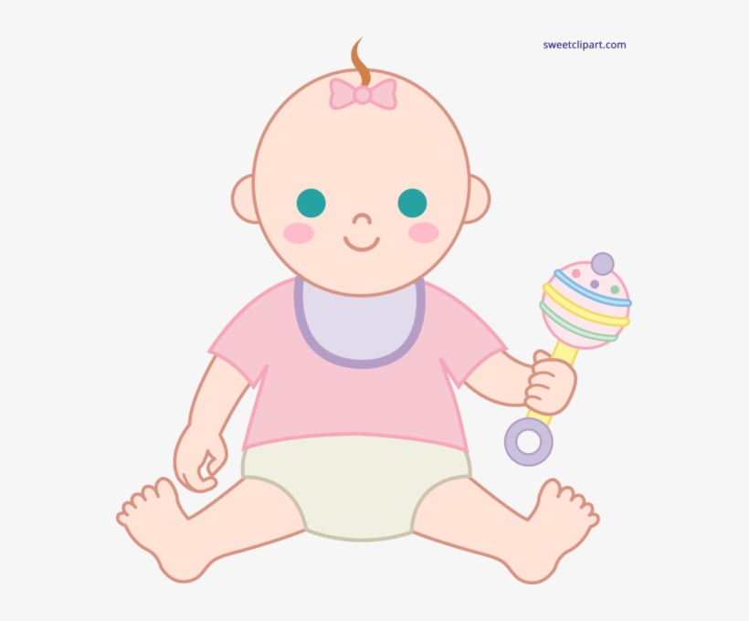 Png Free Babies Playing Clipart - Baby With Rattle Clipart, transparent png #6492971