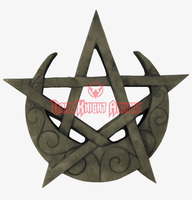 Crescent Moon Pentagram Plaque From Dark Knight Armoury - Pentagram Icon, transparent png #6495469