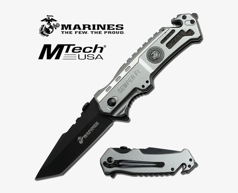 Rugged Knives - U - S - Marines By Mtech Spring Assisted, transparent png #6499116