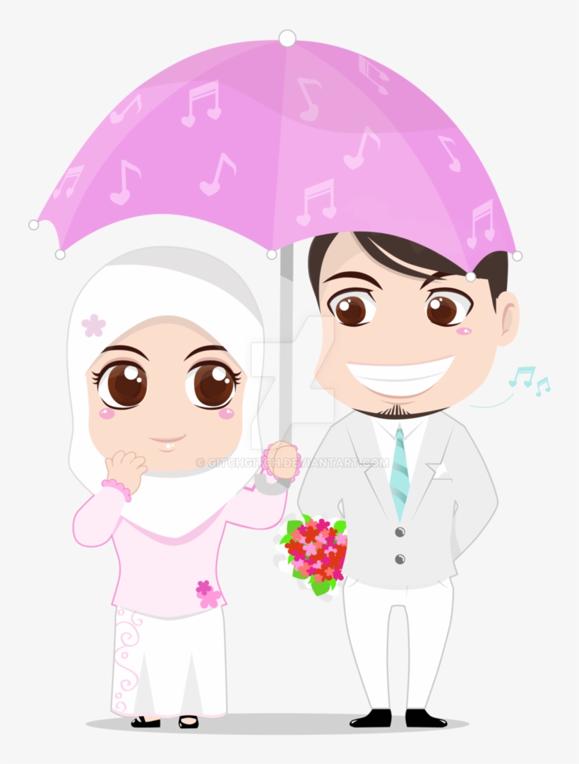 Banner Freeuse Download Hijab Vector Couple - Hijab Wedding Png, transparent png #650394