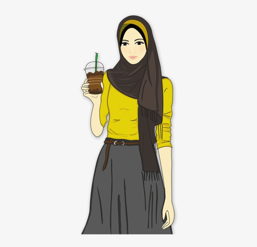 Doodle, Long Skirt, And Hijab Girl Image - Drawing, transparent png #650421