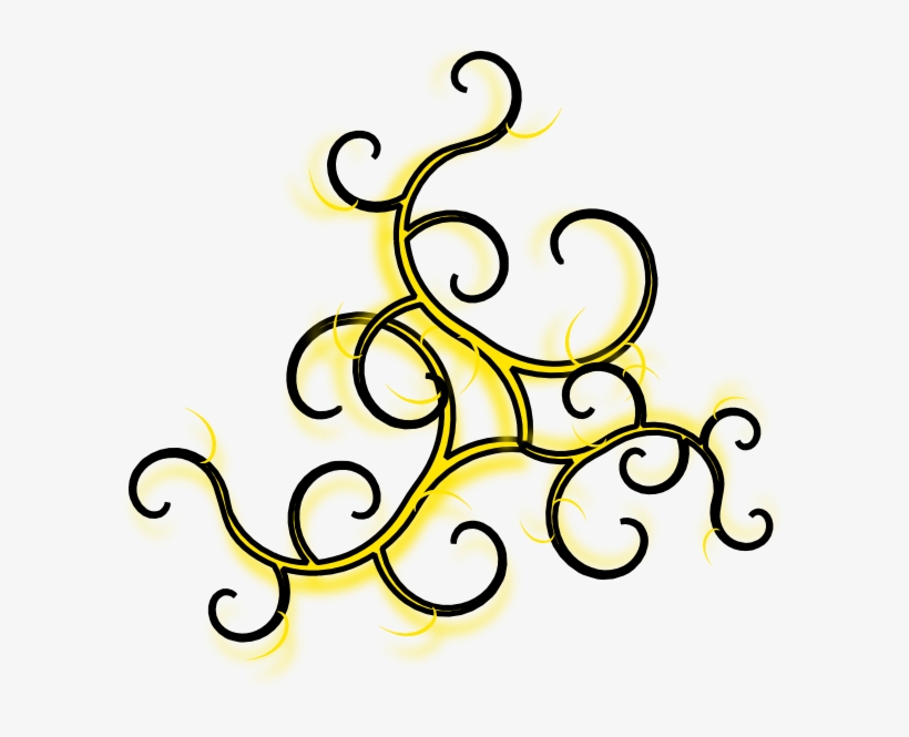 Black And Gold Swirls Clip Art - Yellow And Black Swirls, transparent png #650702