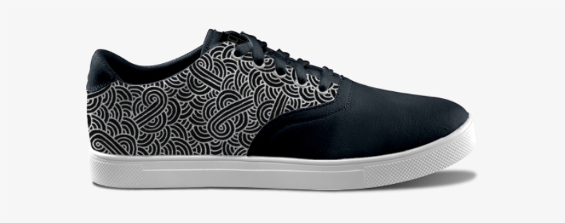 Faux Silver And Black Swirls Zentangle - Skate Shoe, transparent png #651074