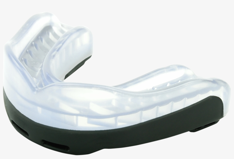 Sports Mouth Guards Are Worn Over The Upper Teeth And - Oral Mart Clear Black Boil And Bite Mouth Guard (with, transparent png #651240