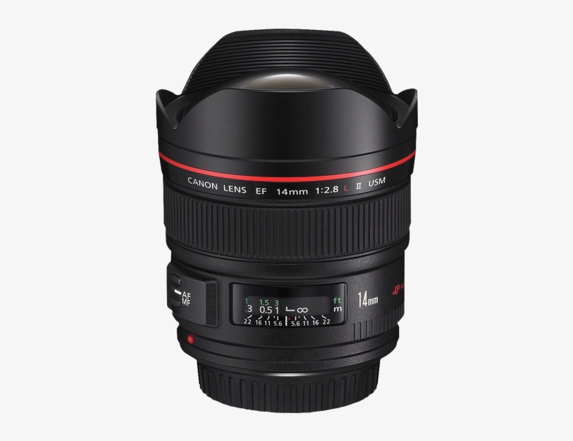 Canon Ef 14mm F/2 - Canon Ef 14mm F/2.8l Ii Usm Camera Lens, transparent png #652969