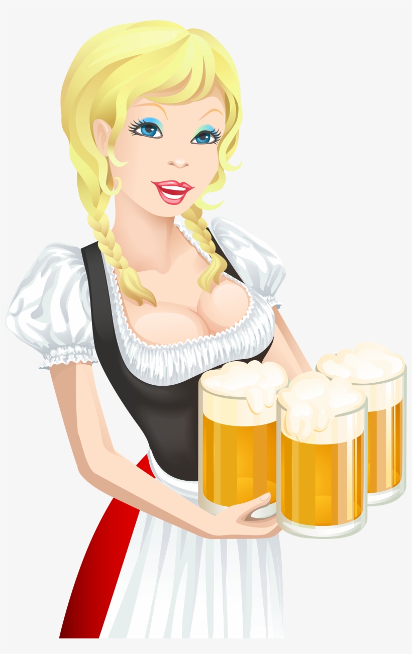 Cartoon Octoberfest Girl Beer Png, transparent png #653103