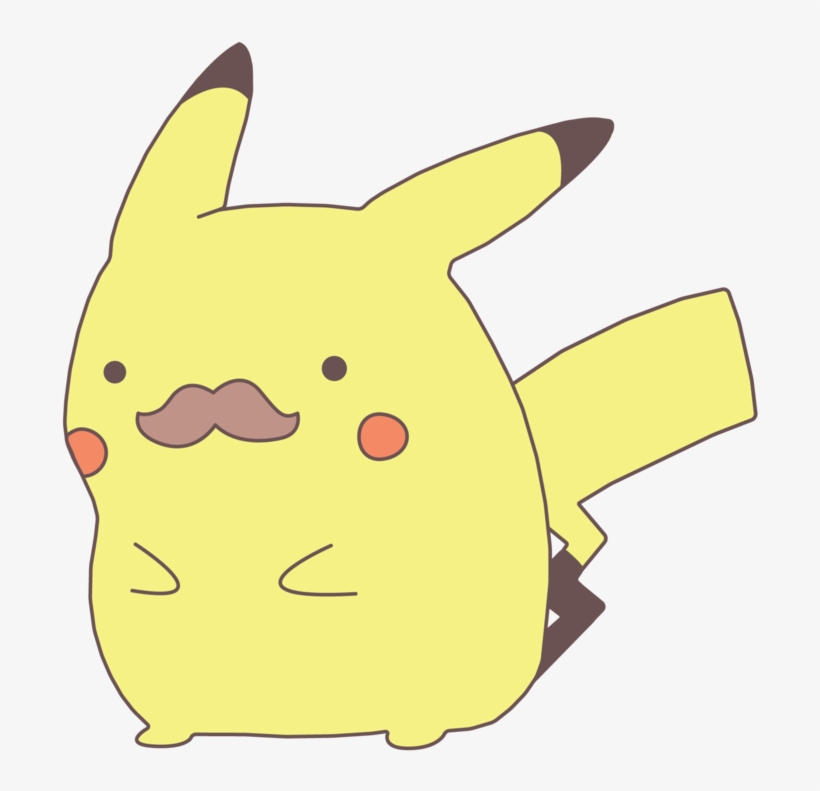 Pikachu - Chibi Pikachu With Mustache, transparent png #653617