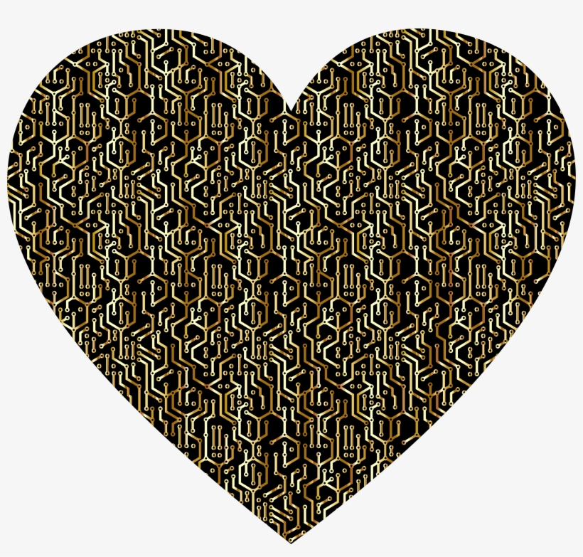 This Free Icons Png Design Of Gold Electronic Heart, transparent png #654809