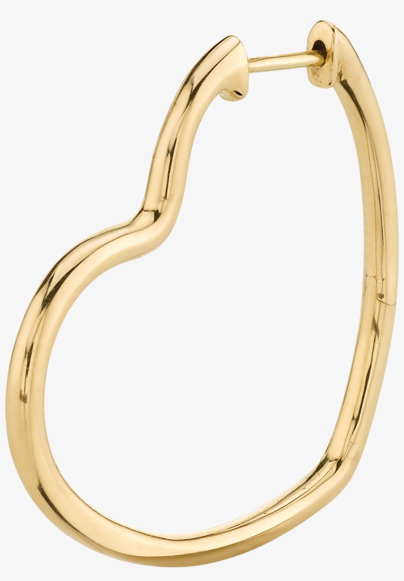Large Gold Heart Hoop - Body Jewelry, transparent png #655415
