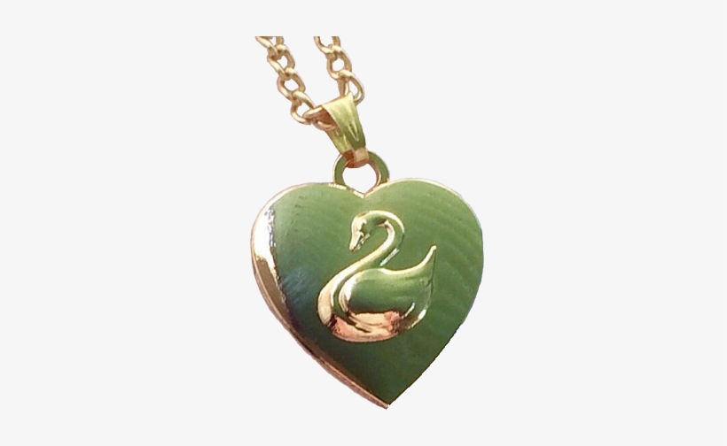 Swan Princess Gold Heart Pendant - Gold, transparent png #655661