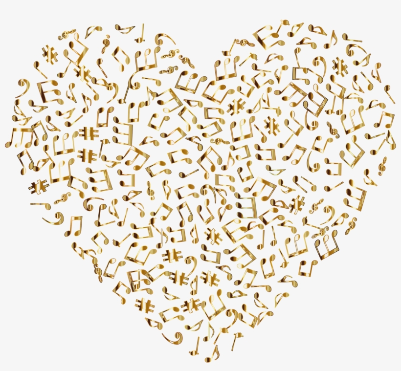 This Free Icons Png Design Of Gold Musical Heart 4, transparent png #655763