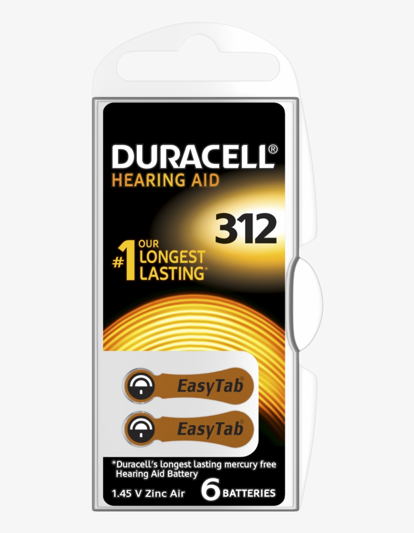 Hearing Aid Batteries - Duracell Hearing Aid 312, transparent png #655865