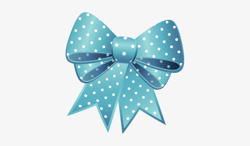 Blue Dotted Easter Egg With Pink Bow Png Clipart - Ribbon Vector, transparent png #655919
