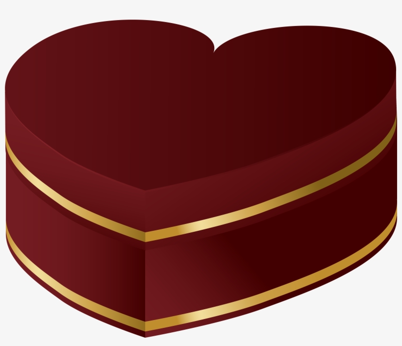 Red And Gold Heart Gift Png Clipart Image - Heart, transparent png #656039