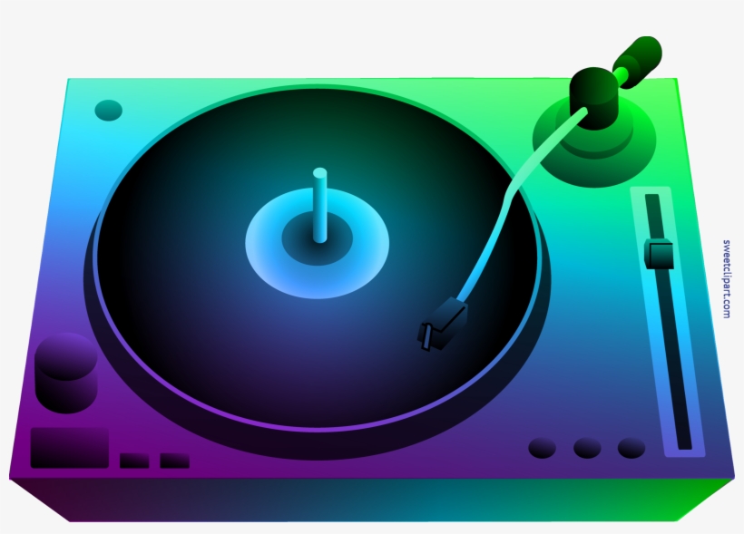 Dj Turntable Neon Light - Turntable Clipart, transparent png #656345