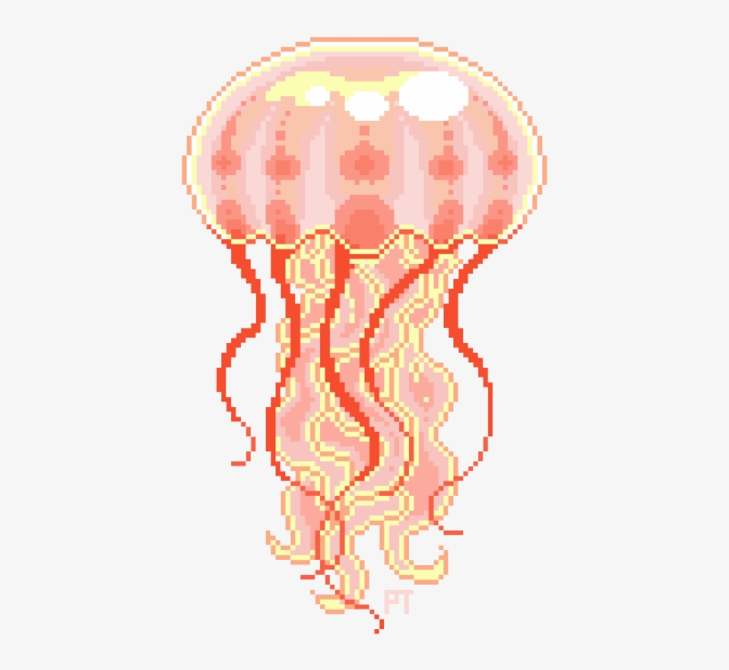 Jellyfish Clipart Tumblr Transparent - Transparent Jellyfish Pixel, transparent png #656583