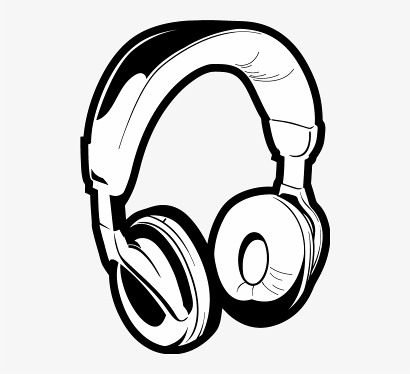 Clip Royalty Free Library Dj Clipart - Headphone Black And White, transparent png #657375