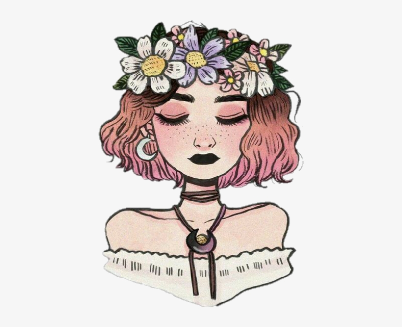 Tumblr Kawaii Girl Tumblrgirl - Aesthetic Girl Drawing, transparent png #657634