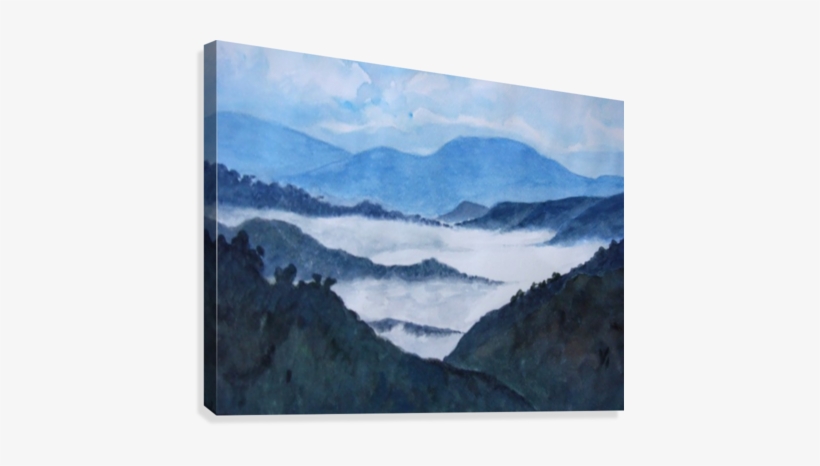 Foggy Landscape Canvas Print - Summit, transparent png #657774