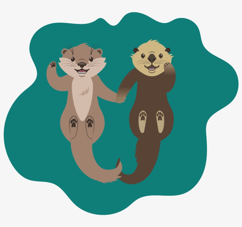 Otters Holding Hands, transparent png #658023