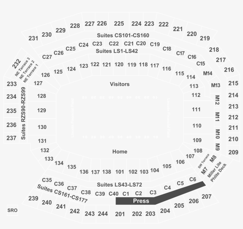 Lincoln Financial Field Section 224 Row 1 Seat 1, transparent png #658089