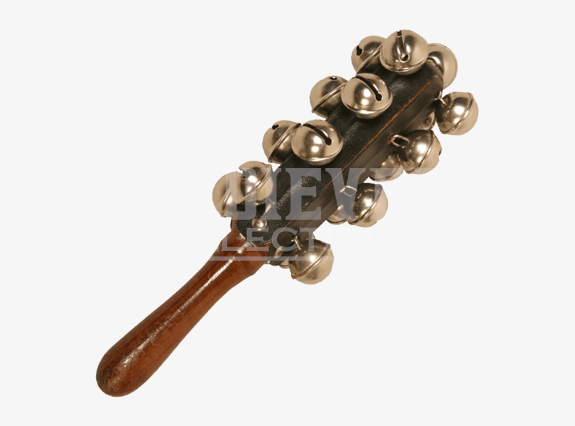 Hand Sleigh Bells - Dobani Hand Sleigh Bells On Wooden Handle, White, transparent png #658573