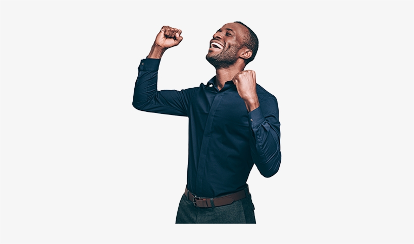 Man Looking At A Tablet - African Man Happy, transparent png #659020