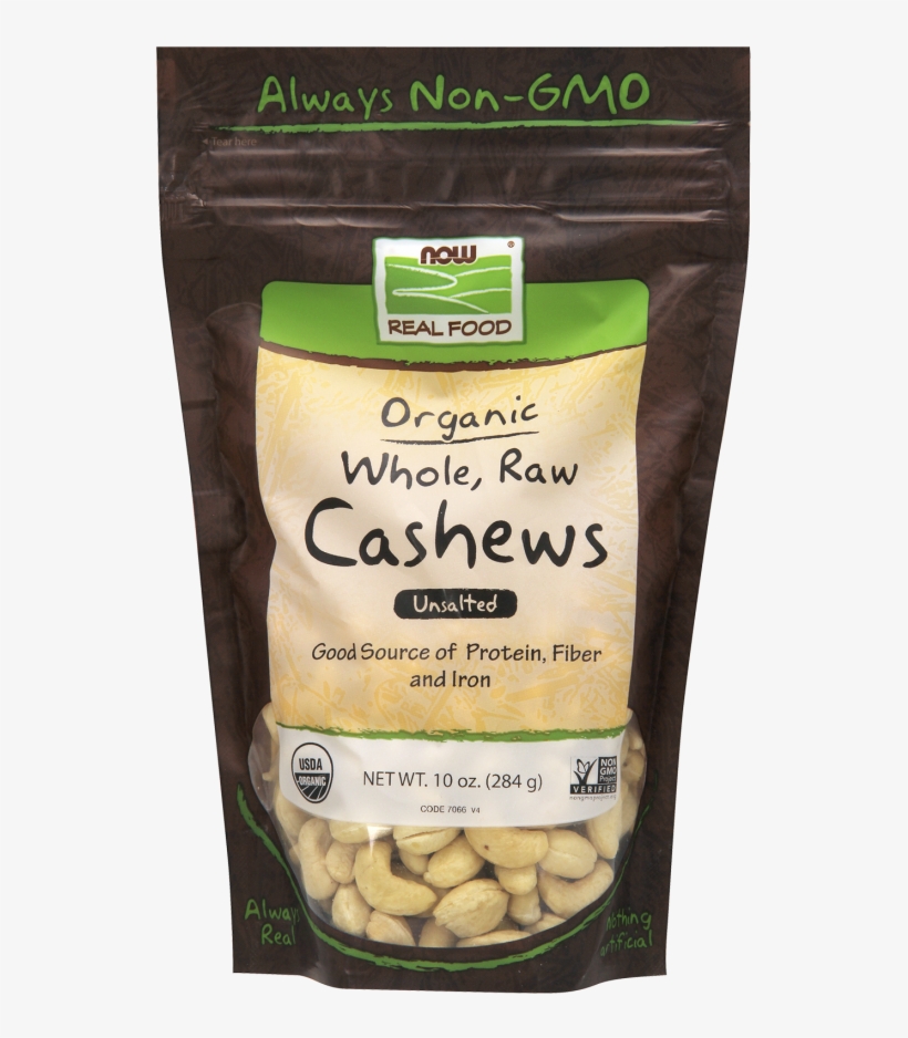 Cashews, Organic, Whole, Raw & Unsalted - Now Foods - Organic Whole Raw Cashews Unsalted - 10, transparent png #659038