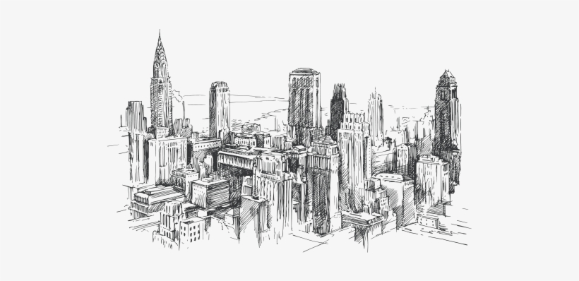 New York City Drawing Photo Print With Mount, 75x75, transparent png #659253