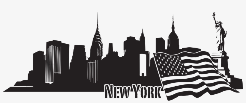 New York Skyline Decal Wall Decals Style And Apply - New York Skyline Decal - Lavender - 39in X 14in, transparent png #659405