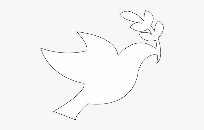 Black And White Peace Dove Clipart - White Dove Peace Symbol, transparent png #659459