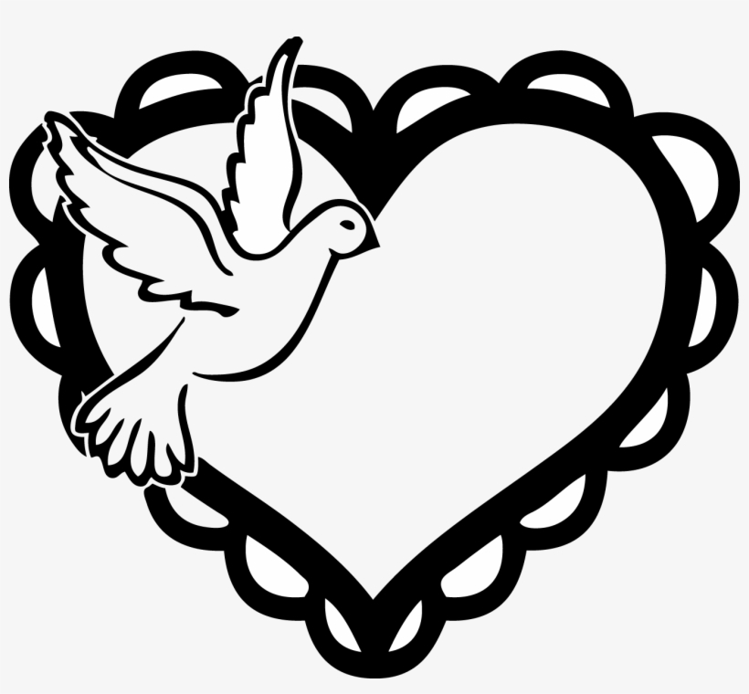 Dove Clipart Two Heart Free Collection - Dove With Heart Clipart, transparent png #659601