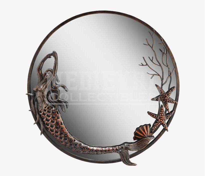 Mermaid Round Mirror, transparent png #6500548