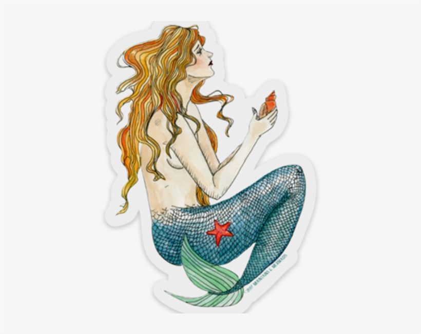 Vintage Mermaid Sticker Mountains Mermaids Png Vintage, transparent png #6500642