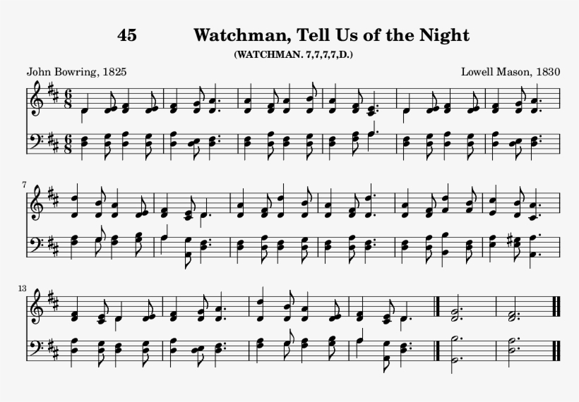 The Army And Navy Hymnal/hymns/watchman, Tell Us Of, transparent png #6500815