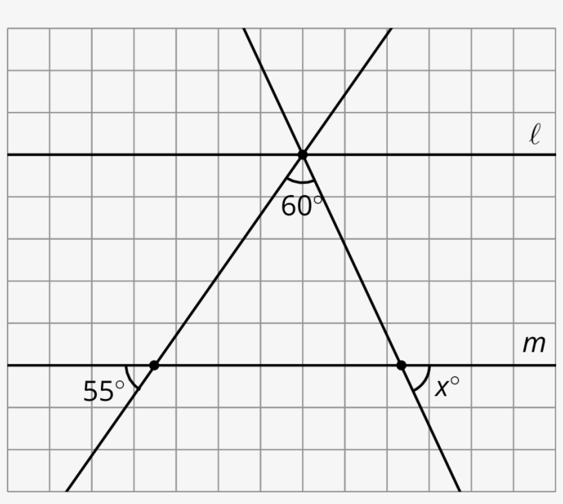 Parallel Lines ℓ And M Are Cut By Two Transversals, transparent png #6502374